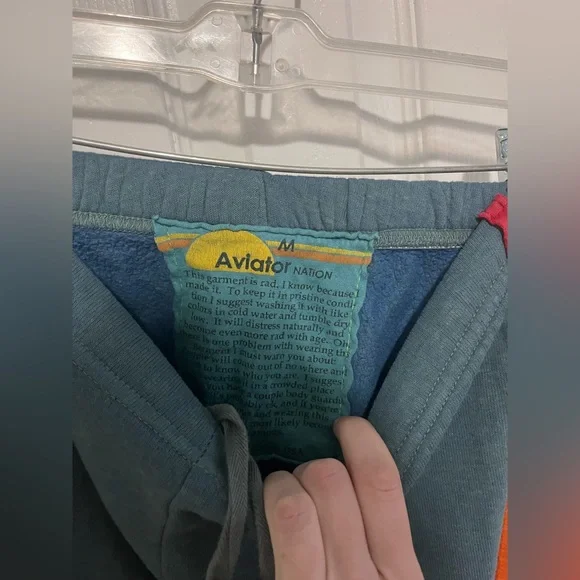 Aviator Nation Five Stripe Sweatpant Blue Size Medium - Picture 3 of 4